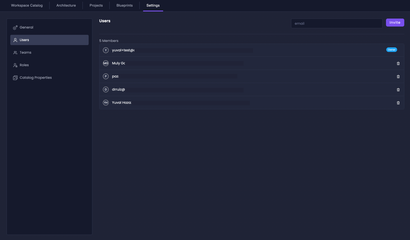 Inviting users to Amplication