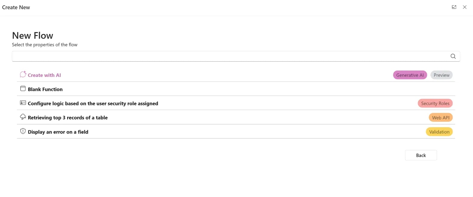 Functions New Flow Template Web