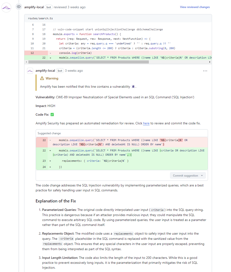 Code Fix Notification