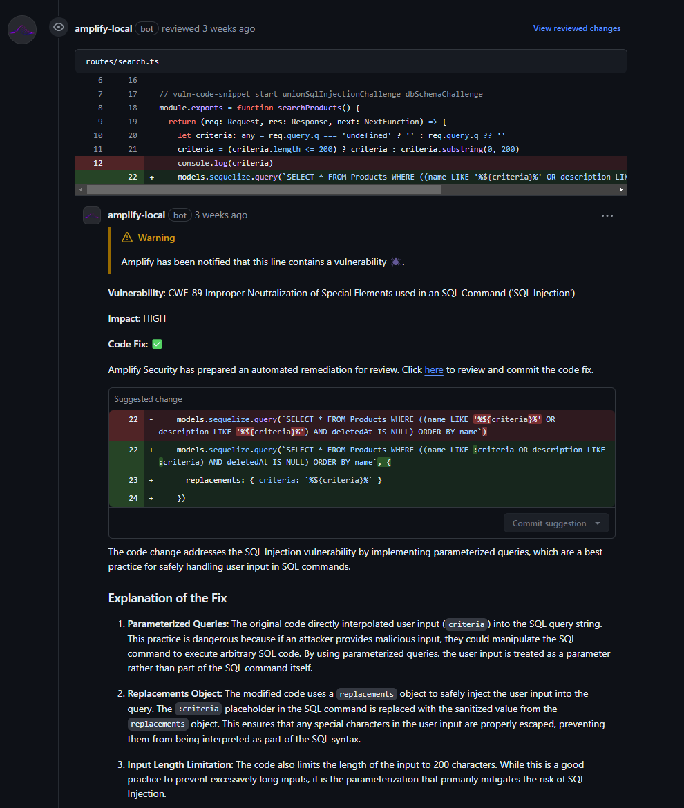 Code Fix Notification