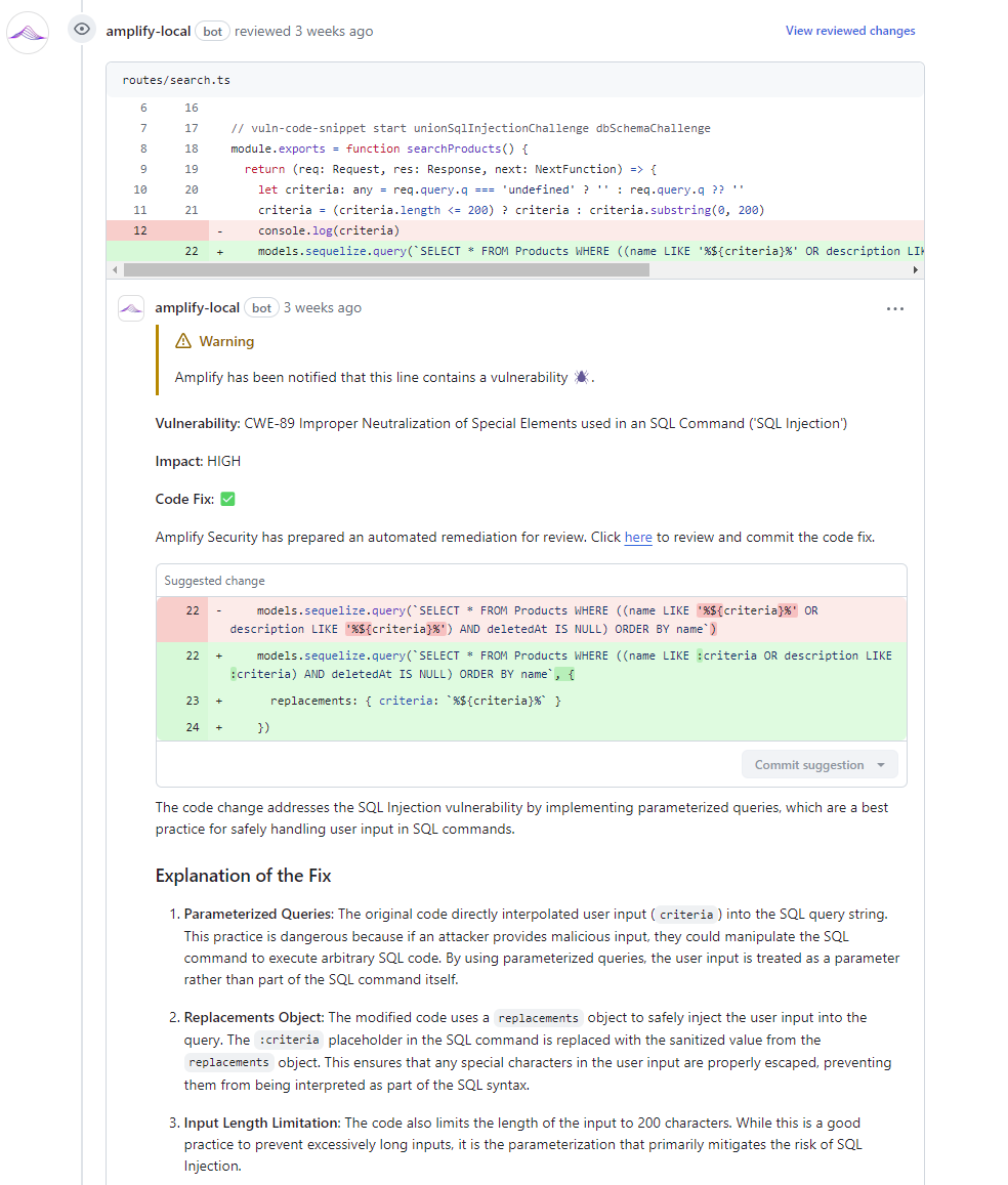 Code Fix Notification