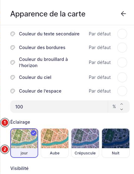 Choix de l’éclairage du fond.