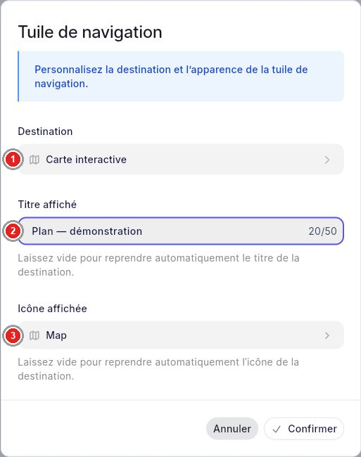 Nouvel accès de l’Espace profil relié à une page du projet.