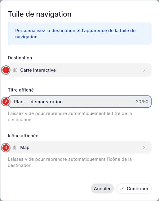 Nouvel accès de l’Espace profil relié à une page du projet.