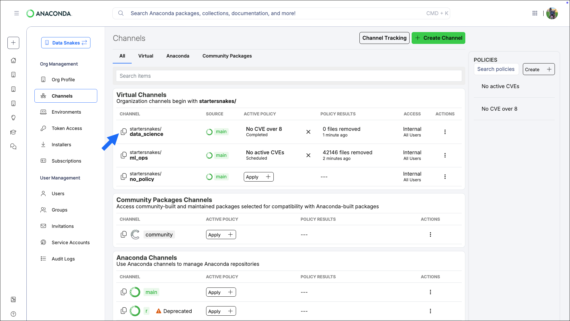 Copy channel path button
