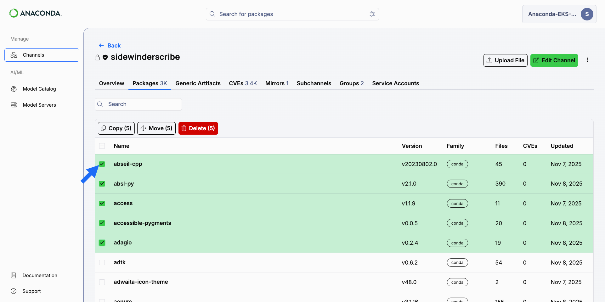 Package management options