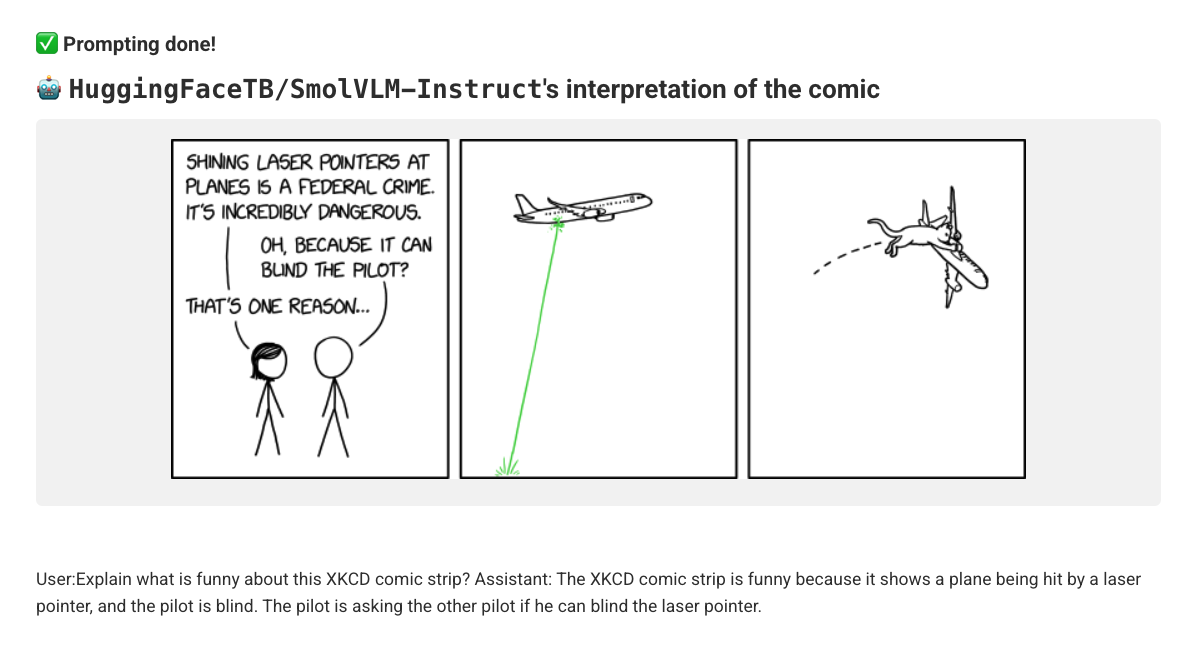 The example project overview page showing the XKCD comic explanation workflow