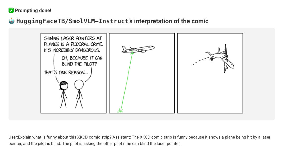 The example project overview page showing the XKCD comic explanation workflow