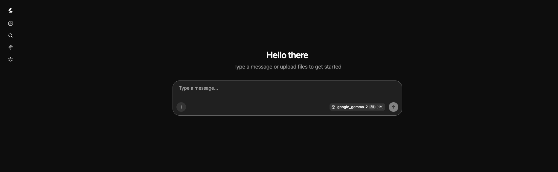The chat interface for a deployed model showing a message input field with the model name