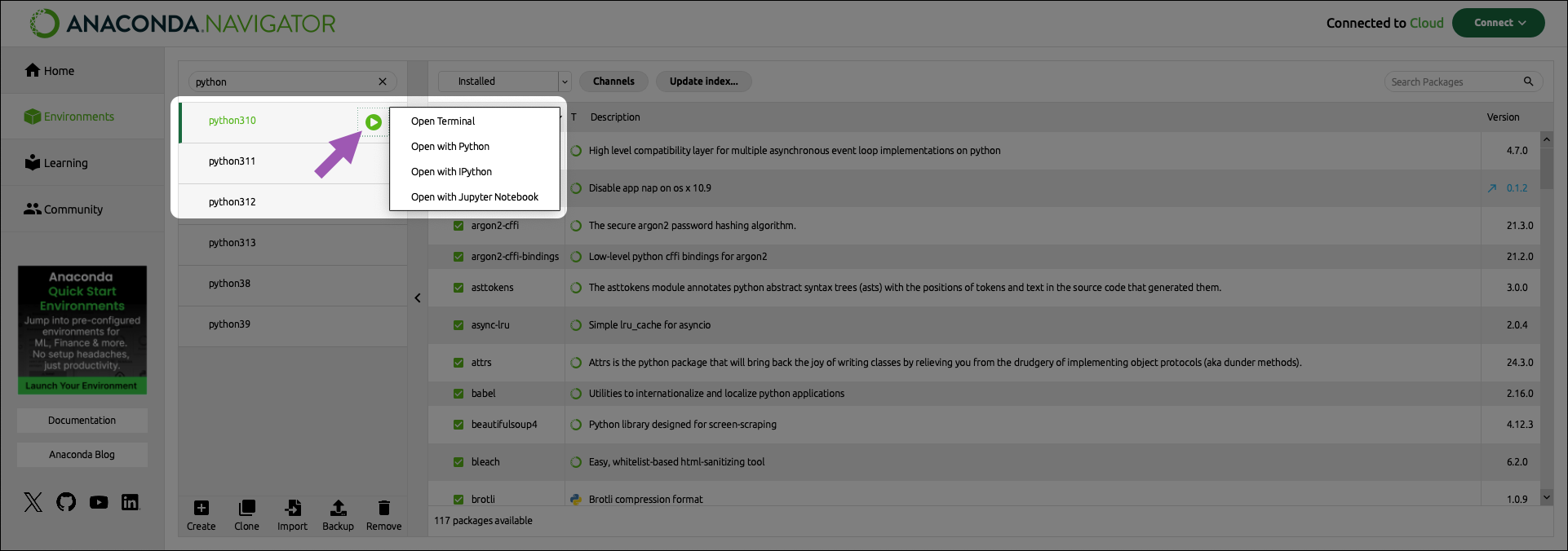 environment use options