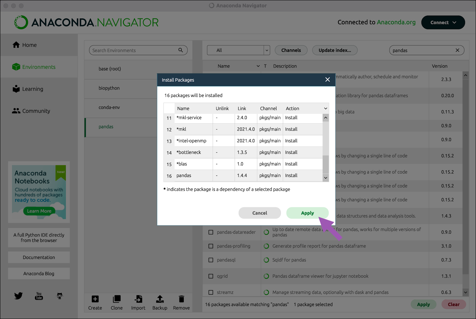 How to install and run Pandas from Anaconda Navigator - Anaconda