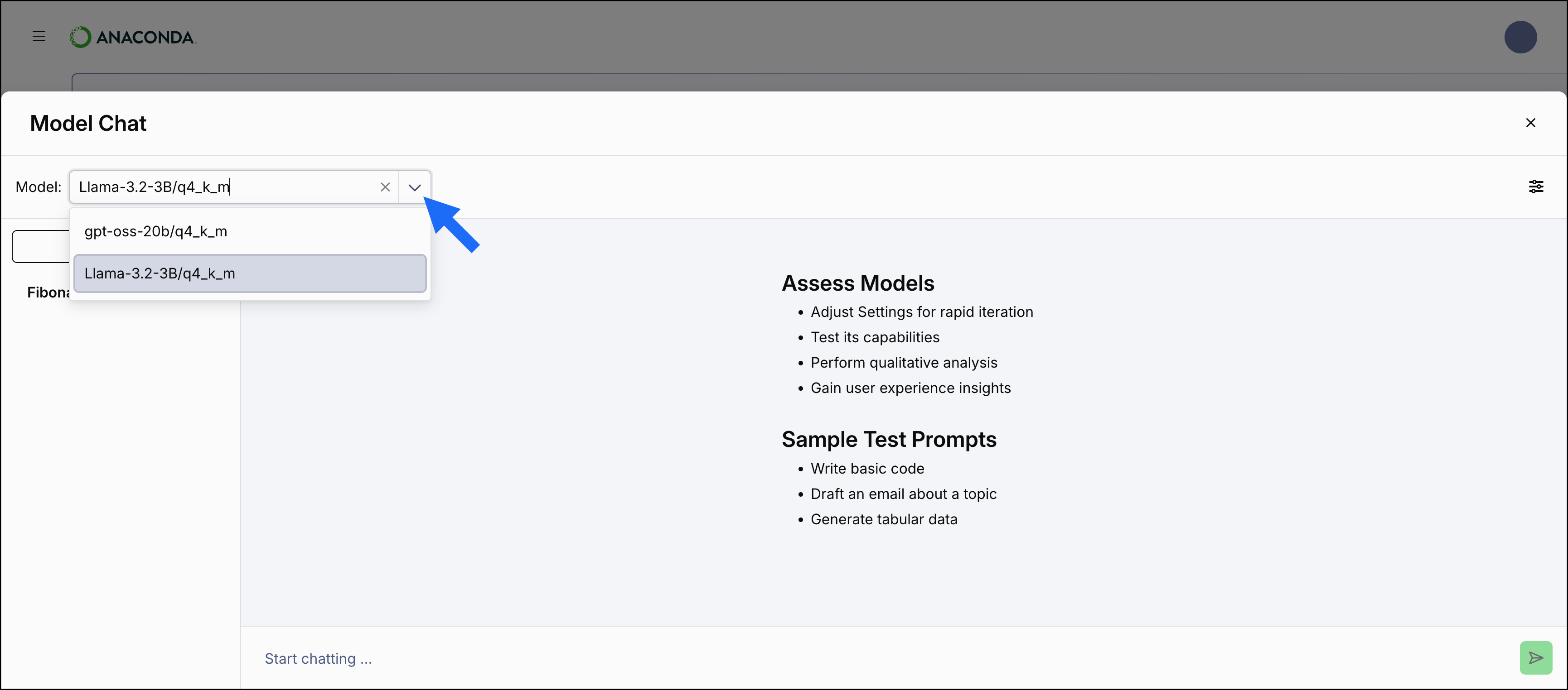Loading a new model into the chat interface