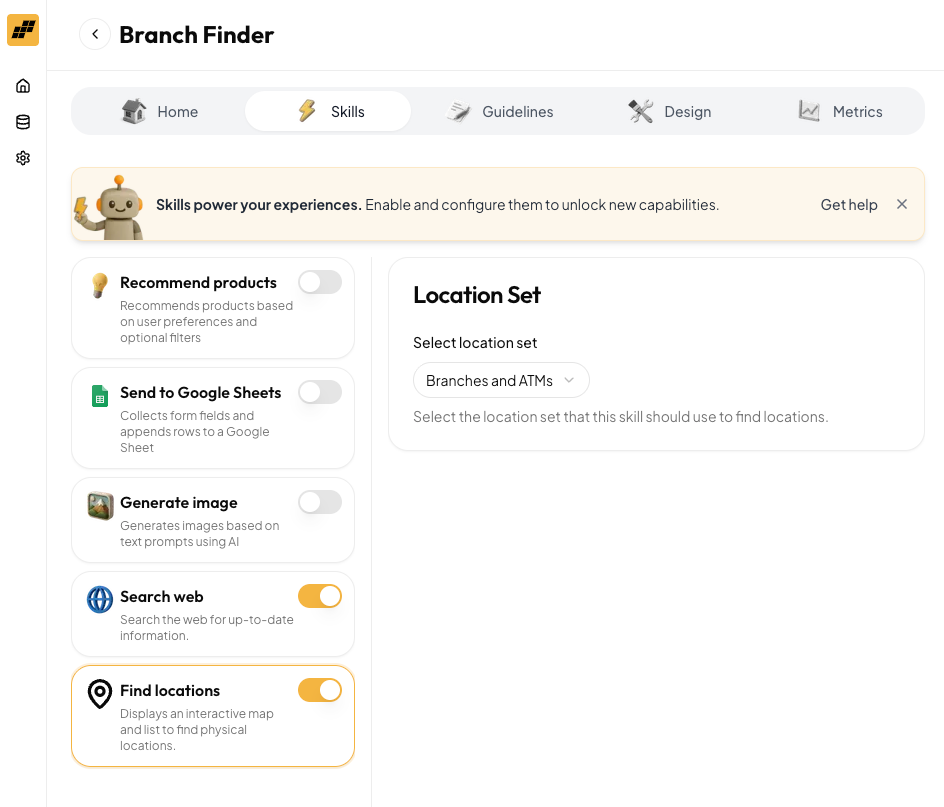 Find Locations Skill Detail