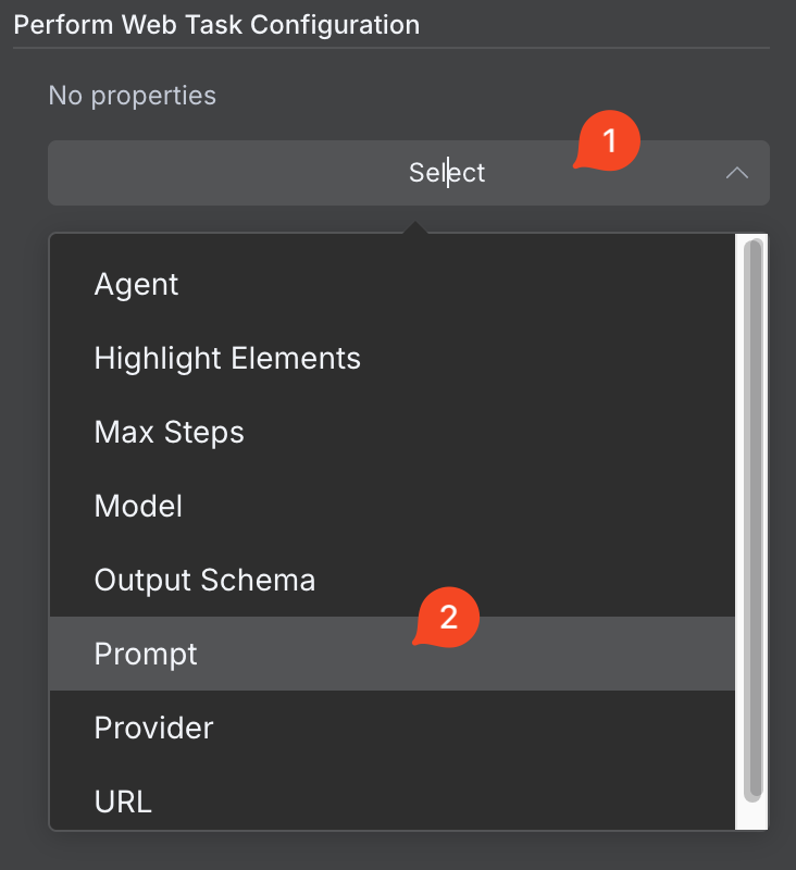 Task prompt configuration