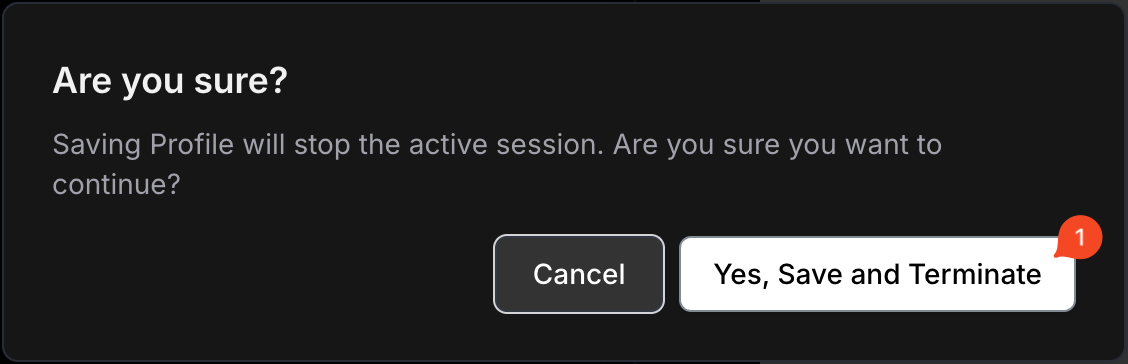 Confirm profile save