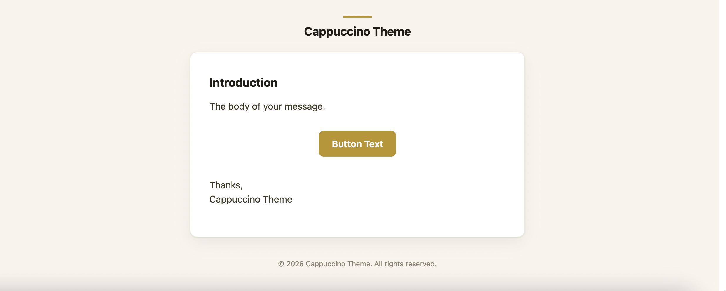 Cappuccino markdown mail template