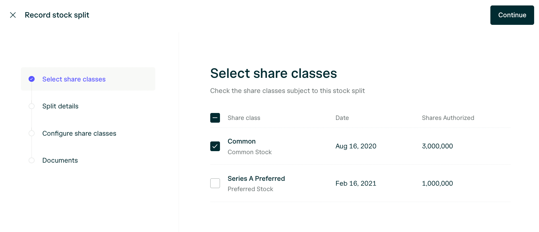 Selecting Share Classes Pn