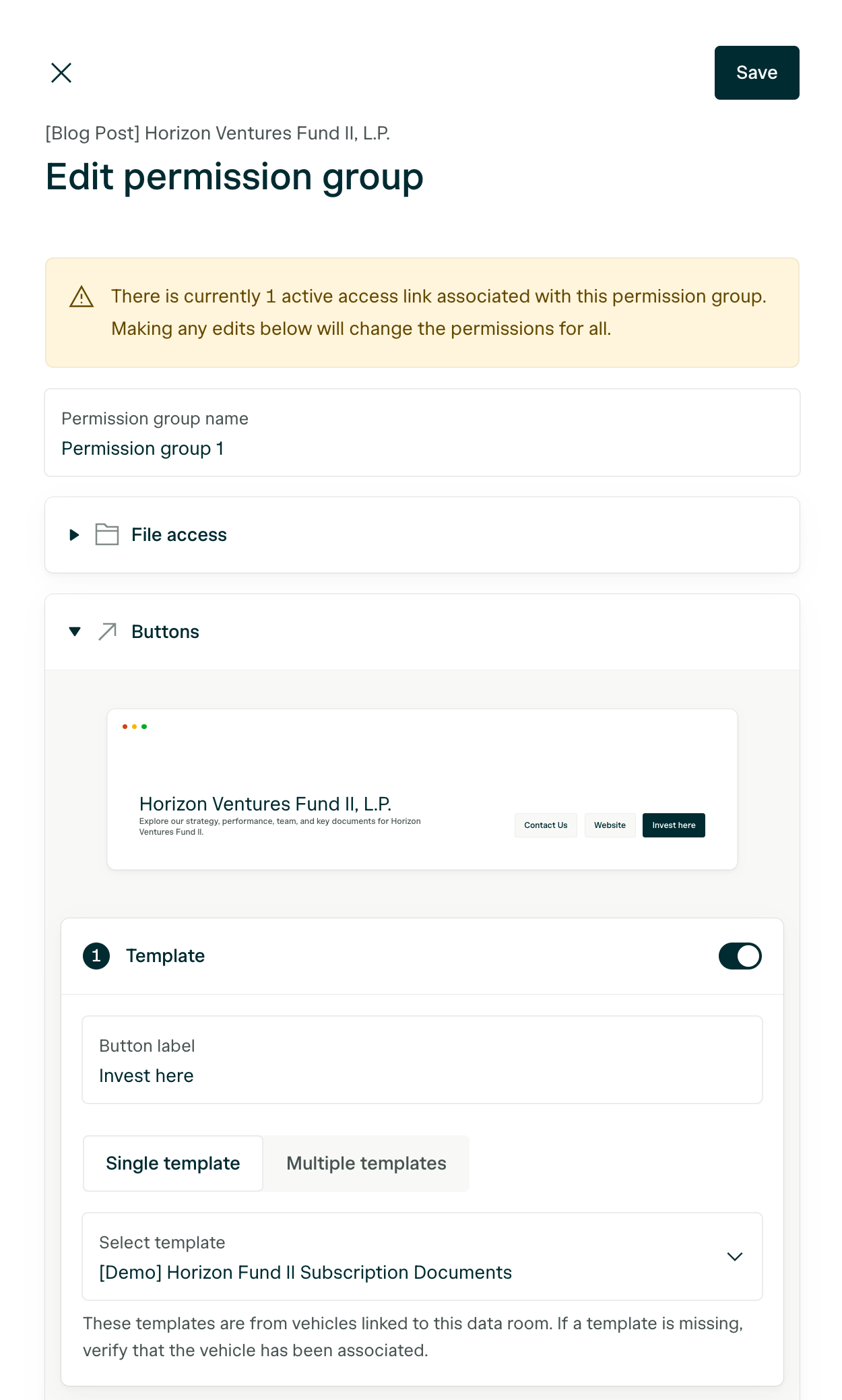 Data Roompermission Group Buttons Pn
