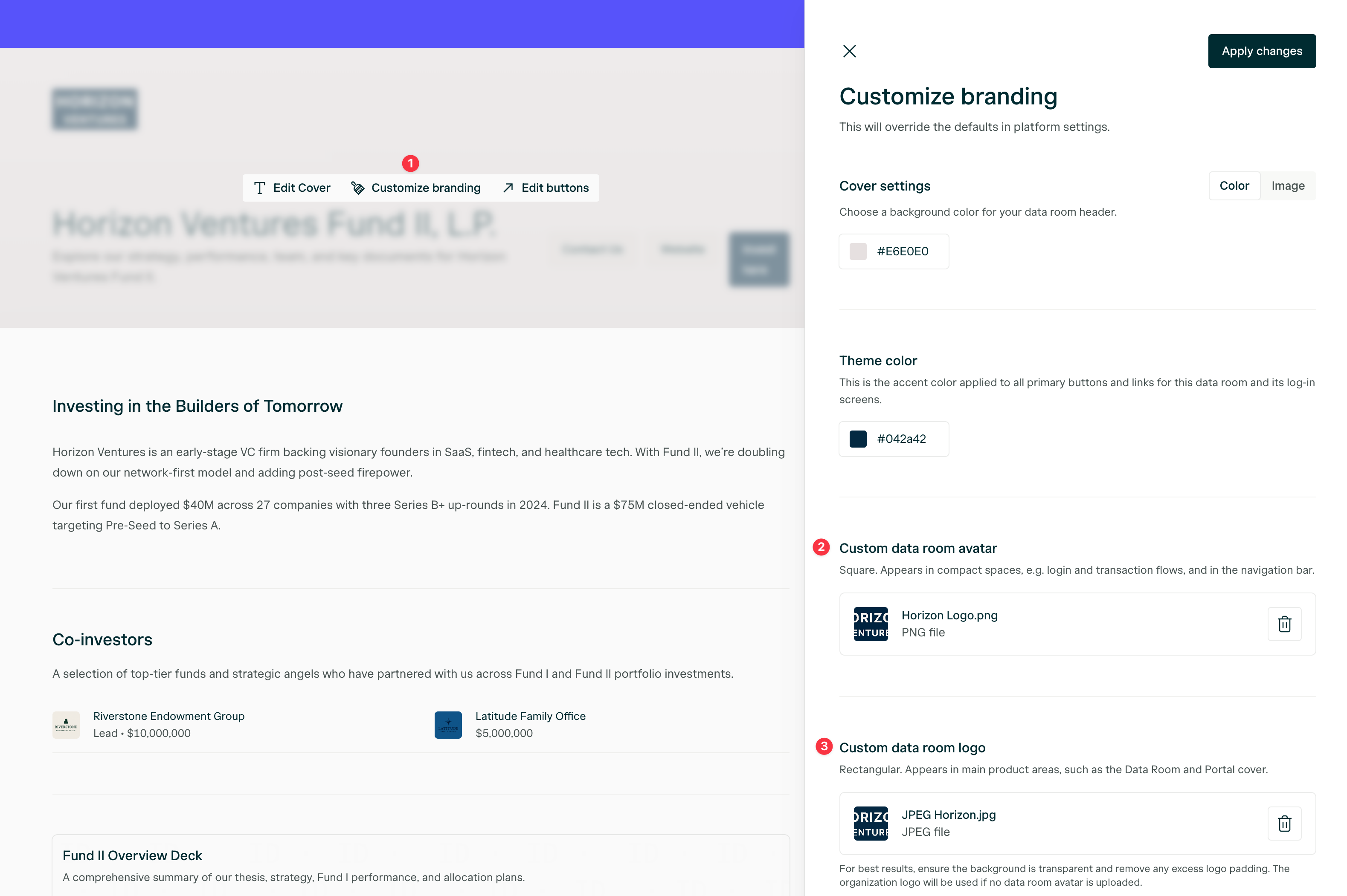 Data Room Logo Configure Pn