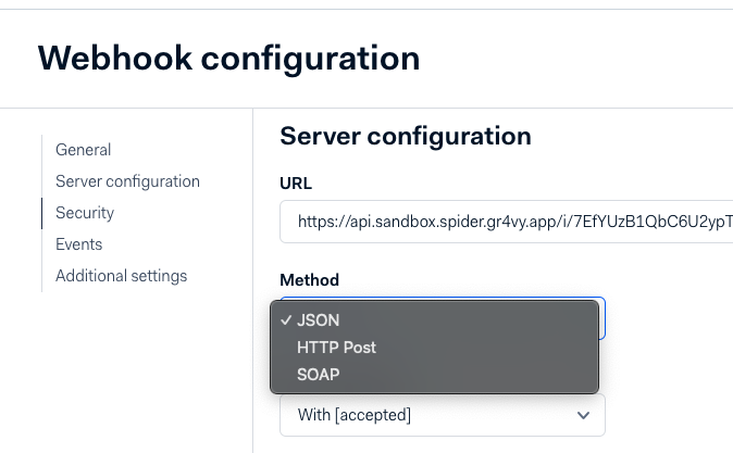 Adyen webhook format