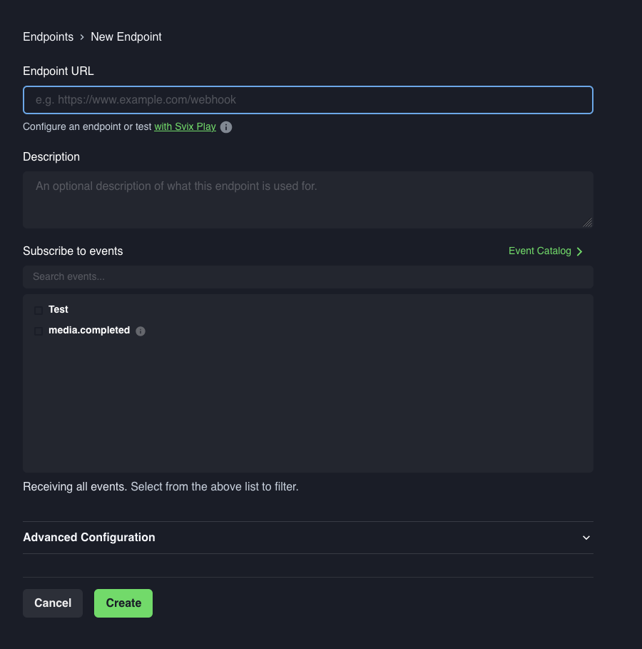 Adding a webhook endpoint