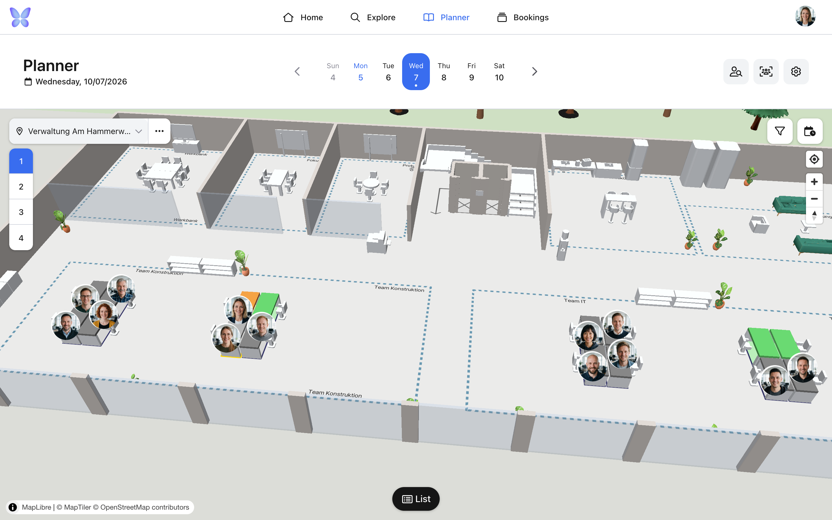 Desk Sharing C3 Karte 3d Team En