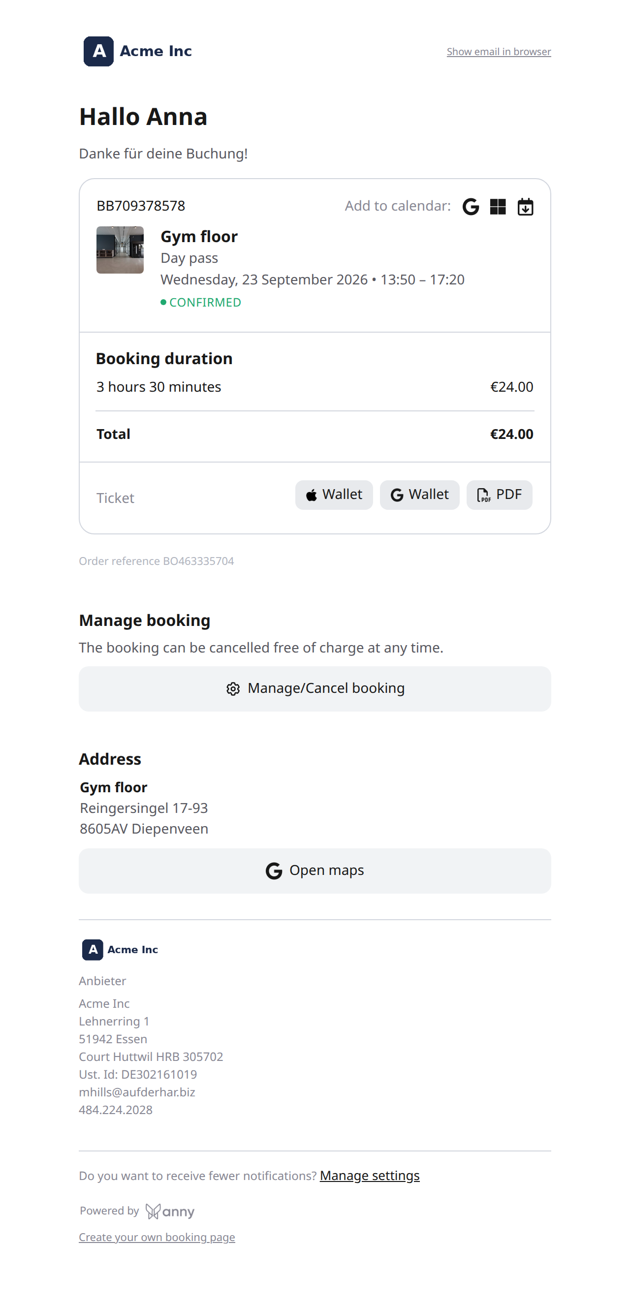 Neues Ticket-Layout: kompakte Apple-Wallet-, Google-Wallet- und PDF-Buttons auf der Buchungskarte