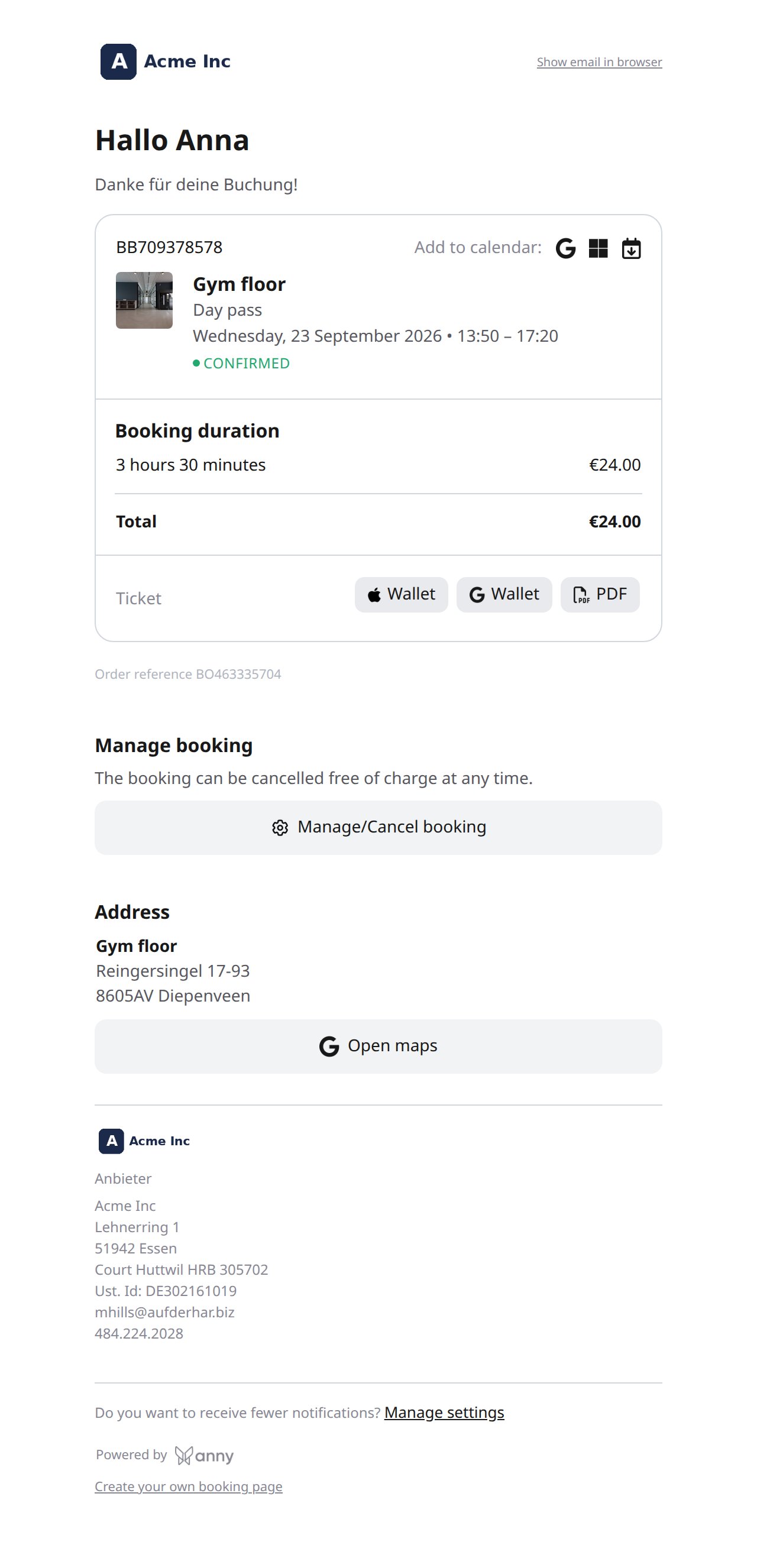 Neues Ticket-Layout: kompakte Apple-Wallet-, Google-Wallet- und PDF-Buttons auf der Buchungskarte