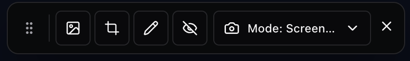 Puggy on-screen dock in Screenshot mode