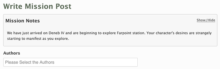 Notes on Write Mission Post