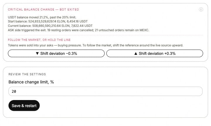 Critical balance change error in the ANSIO demo.