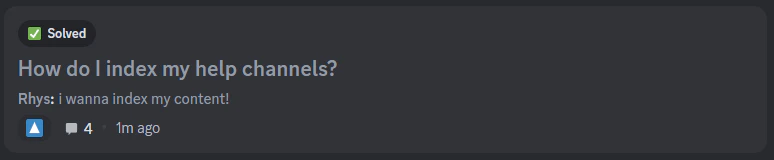 Message with a solved tag that has a green checkmark