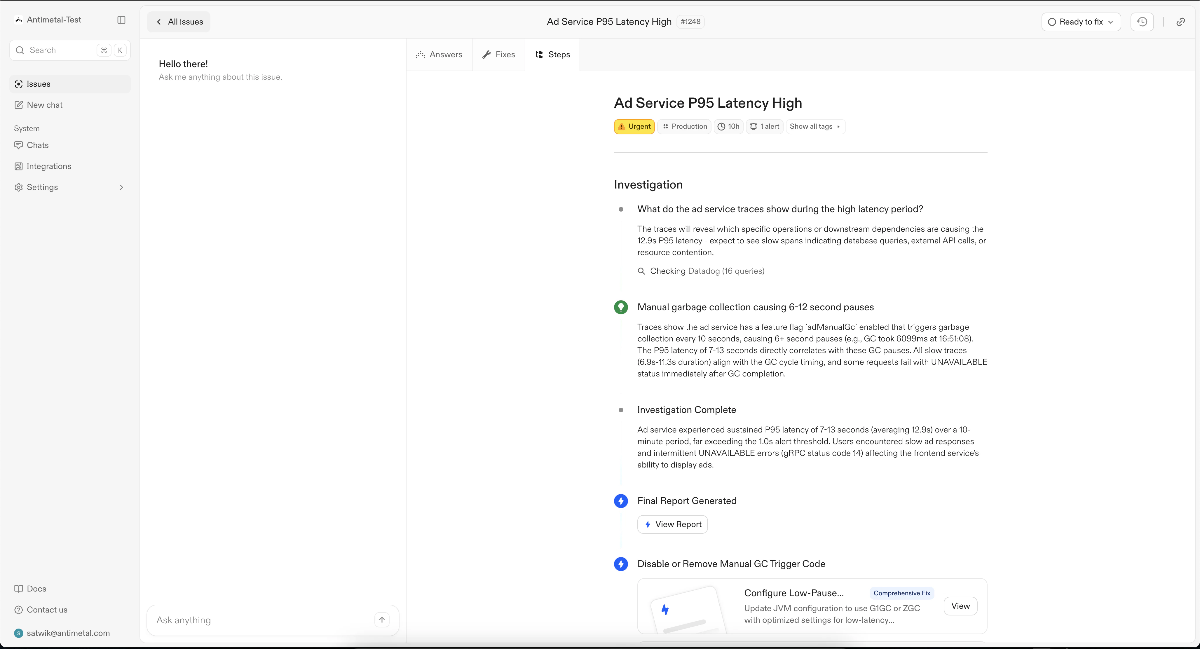 Investigation chain of thought