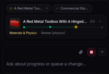 Typing a prompt in the Agent bar