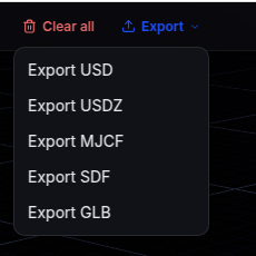 Export menu