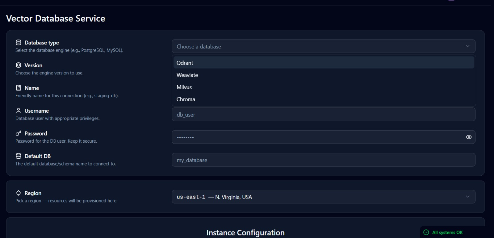 Qdrant Instance Creation - vector database