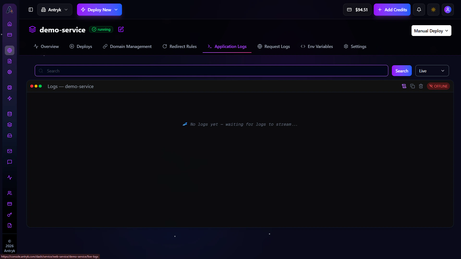 Application Logs Interface