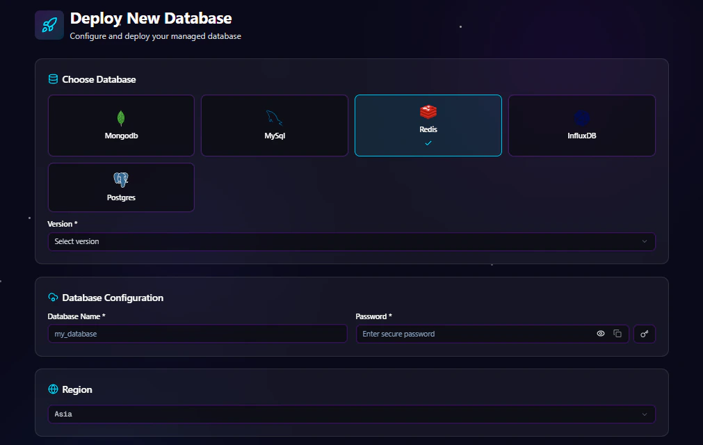 Redis Deploy Form One