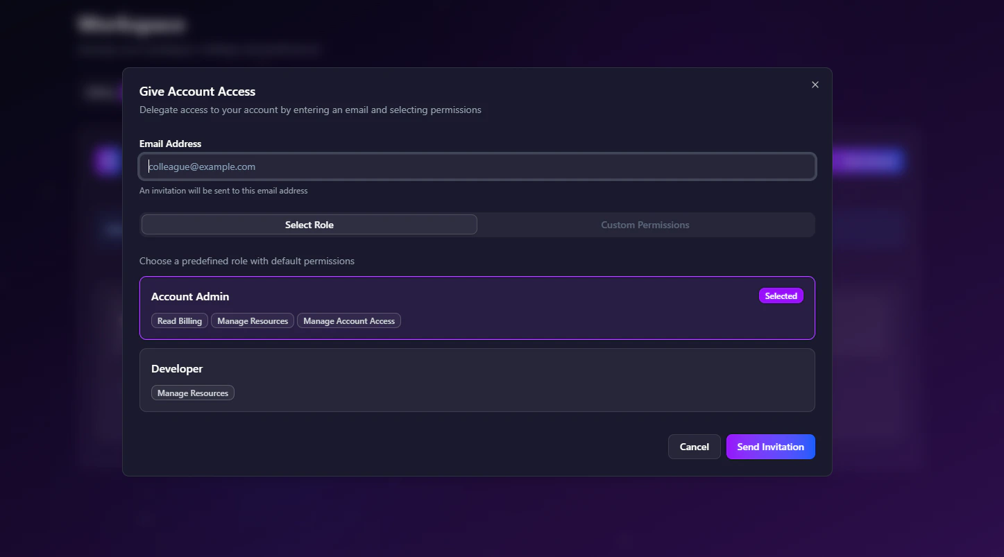 Access Management Invite Modal