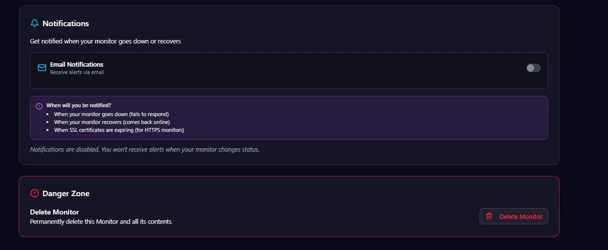 Monitor Detail Settings