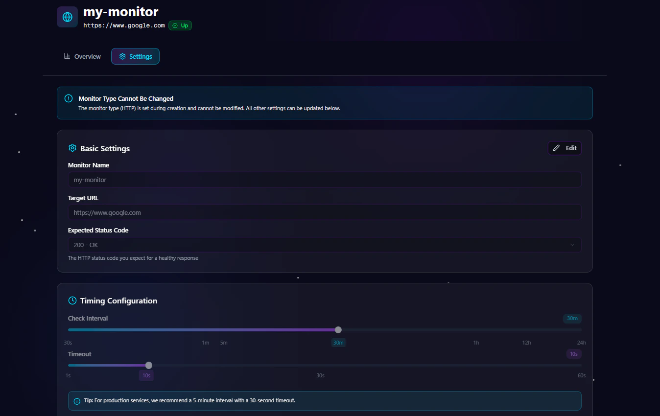 Monitor Detail Settings