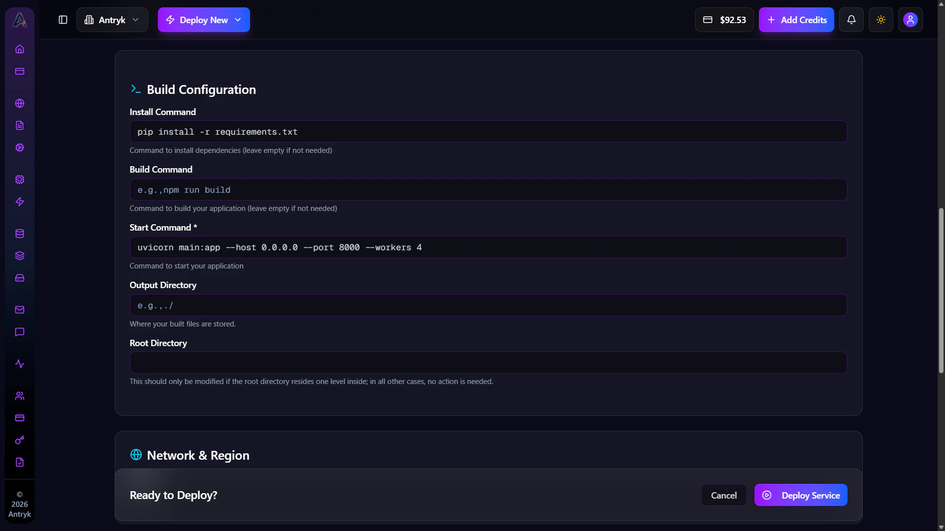 Static Service Configuration