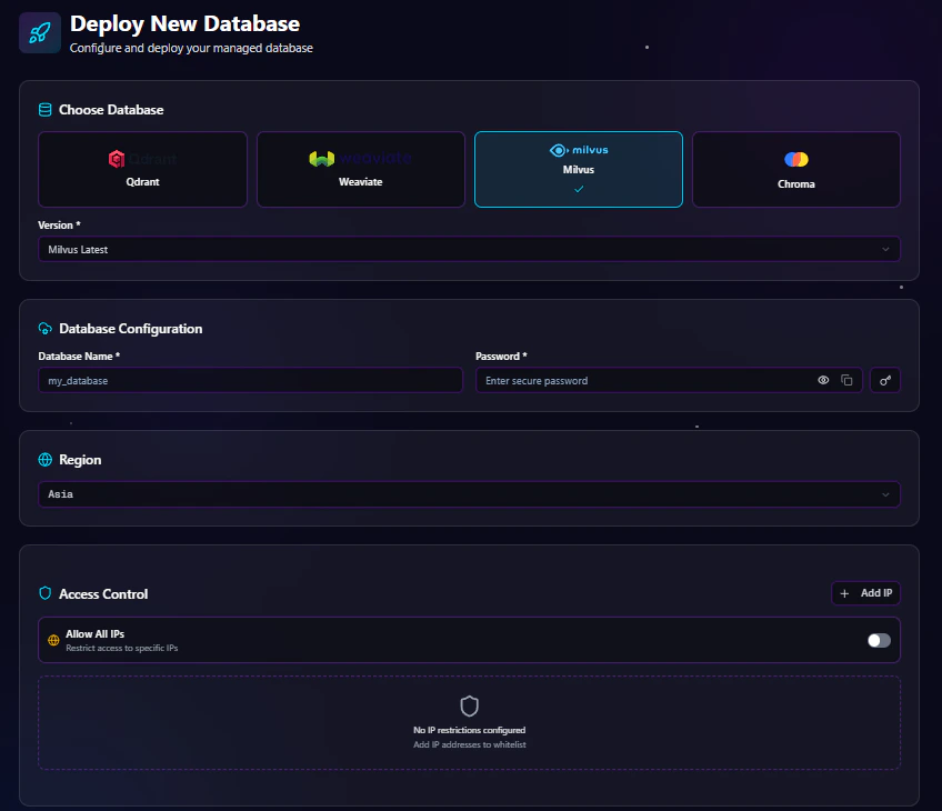 Milvus Deploy Form One