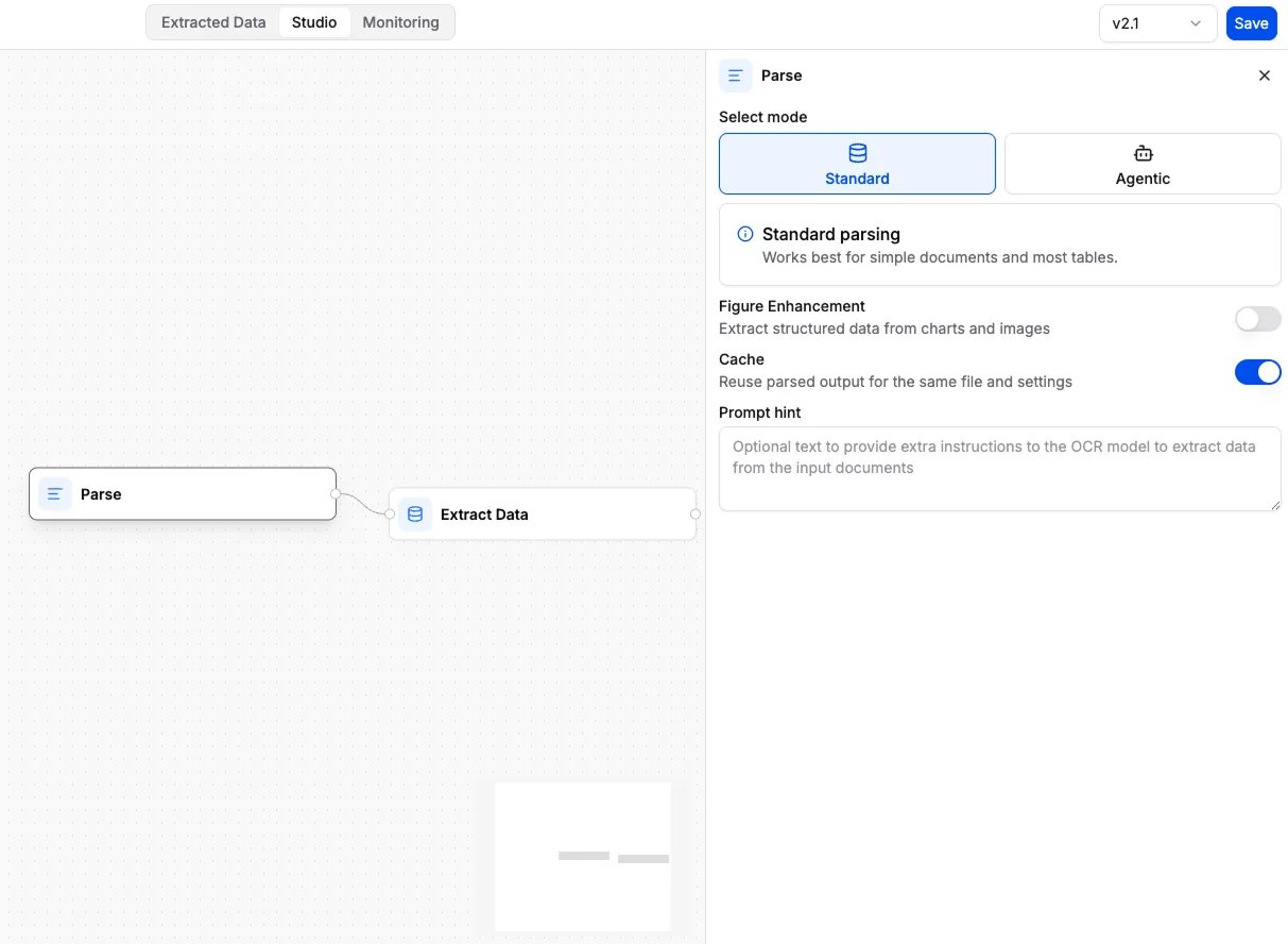 Configuring the Parse step