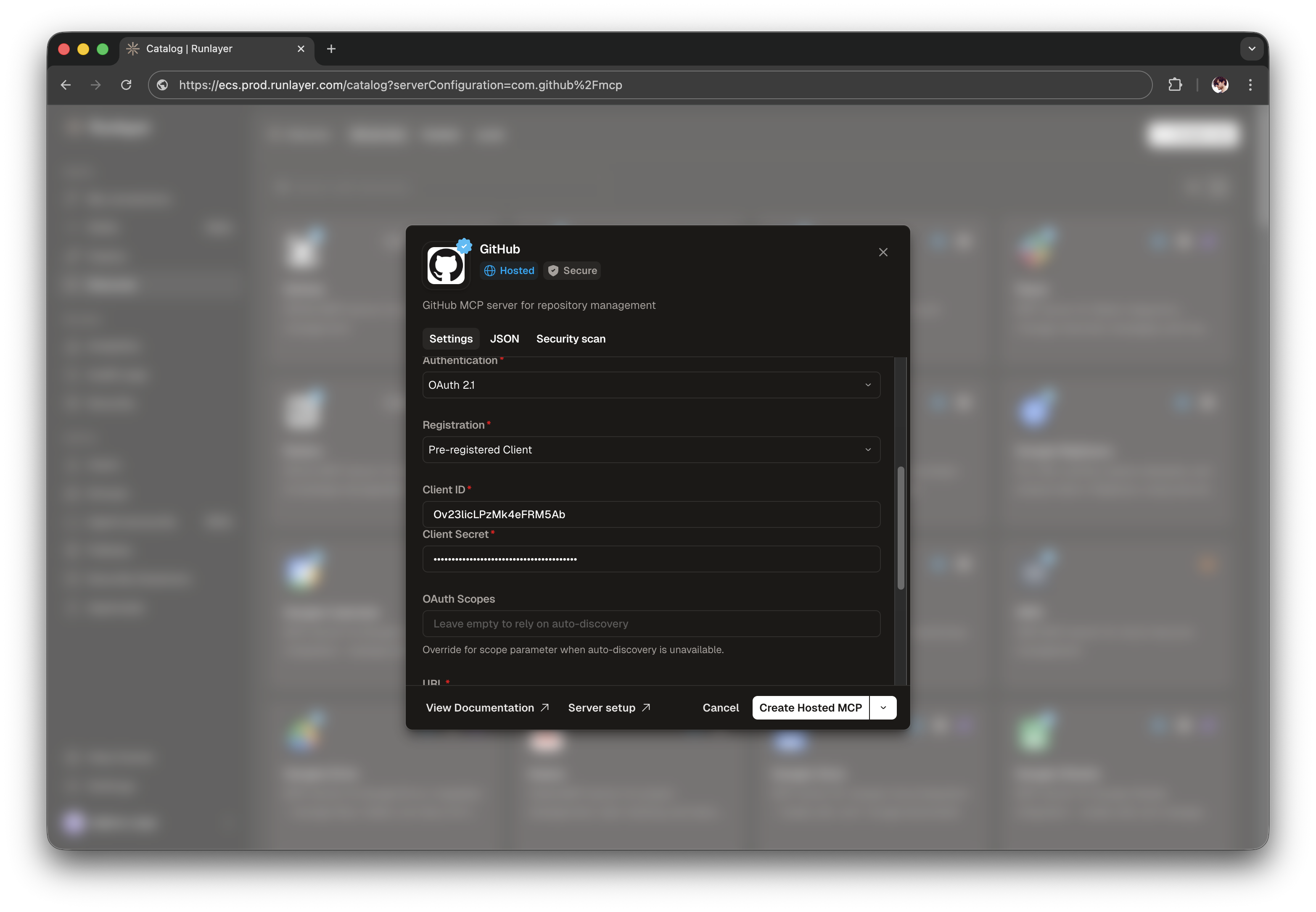 GitHub Server Configuration with Custom OAuth