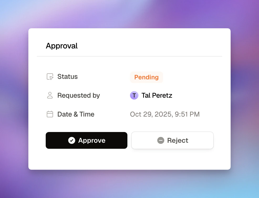 Admin Approvals