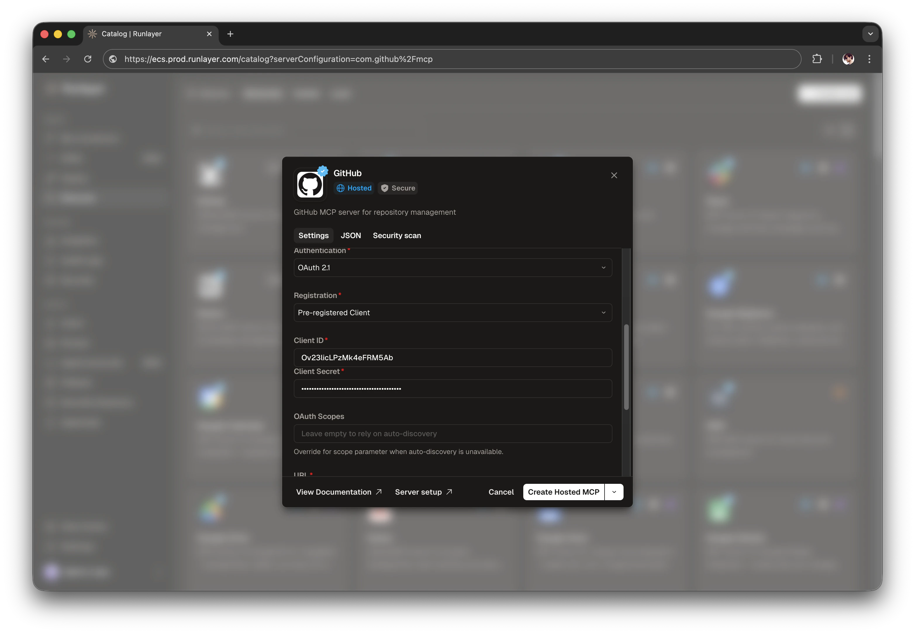 GitHub Server Configuration with Custom OAuth