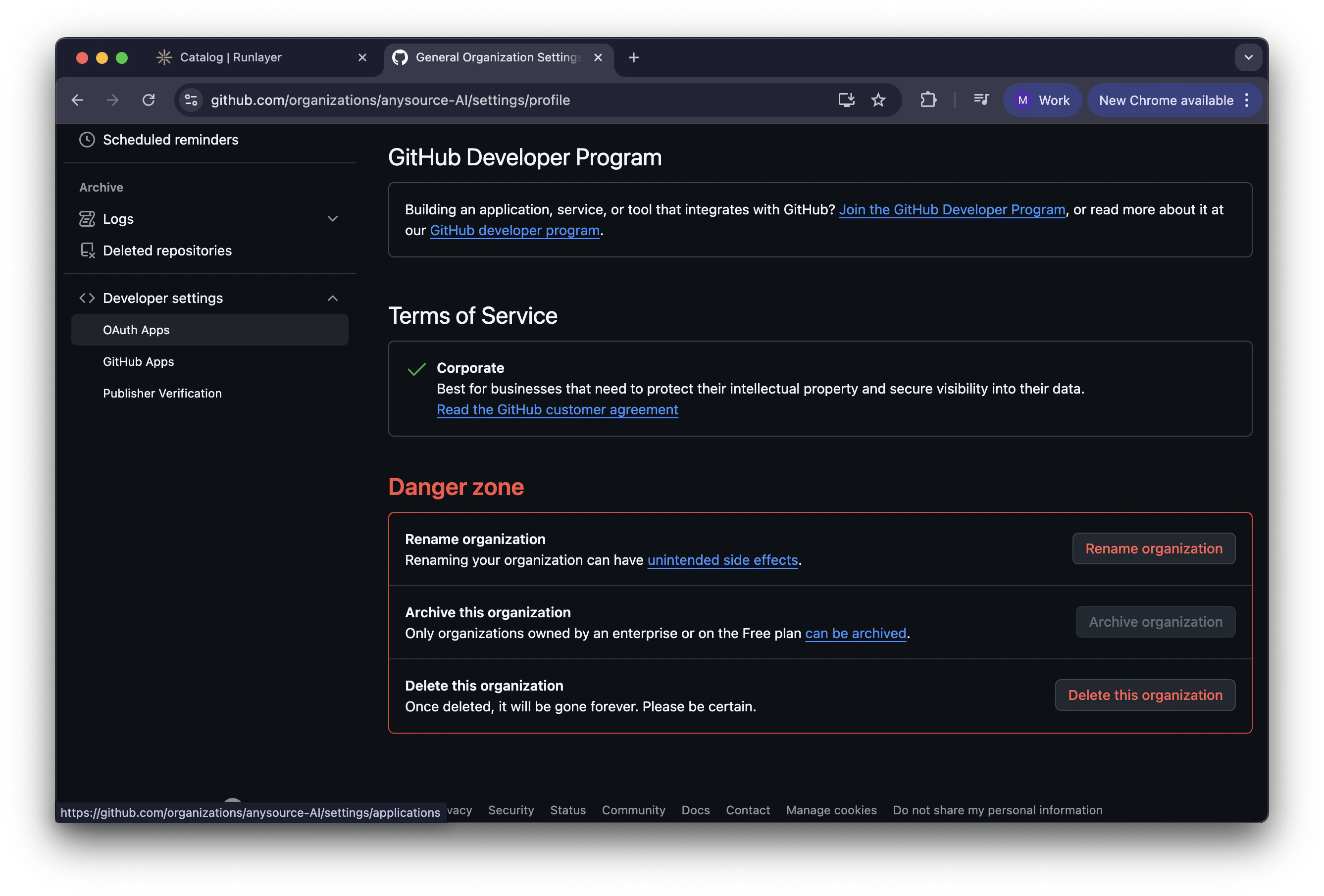 GitHub Organization OAuth Apps List