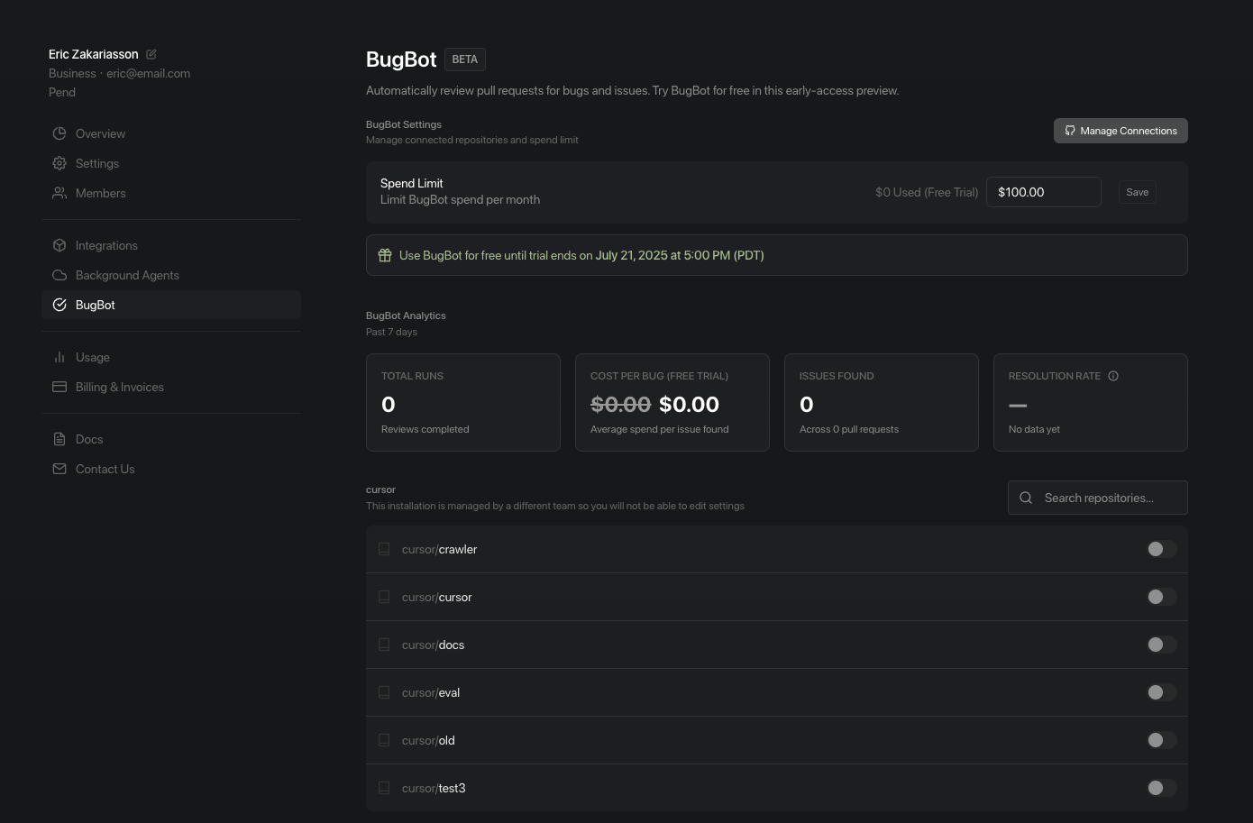 Revisão de código do Bugbot