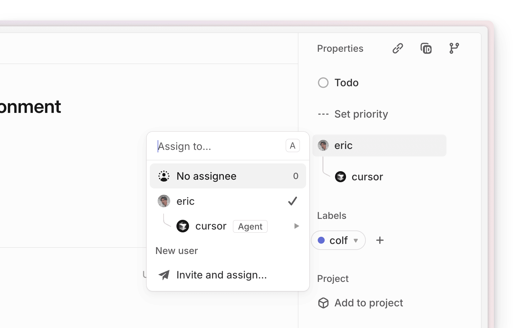 Delegando uma issue para o Cursor no Linear